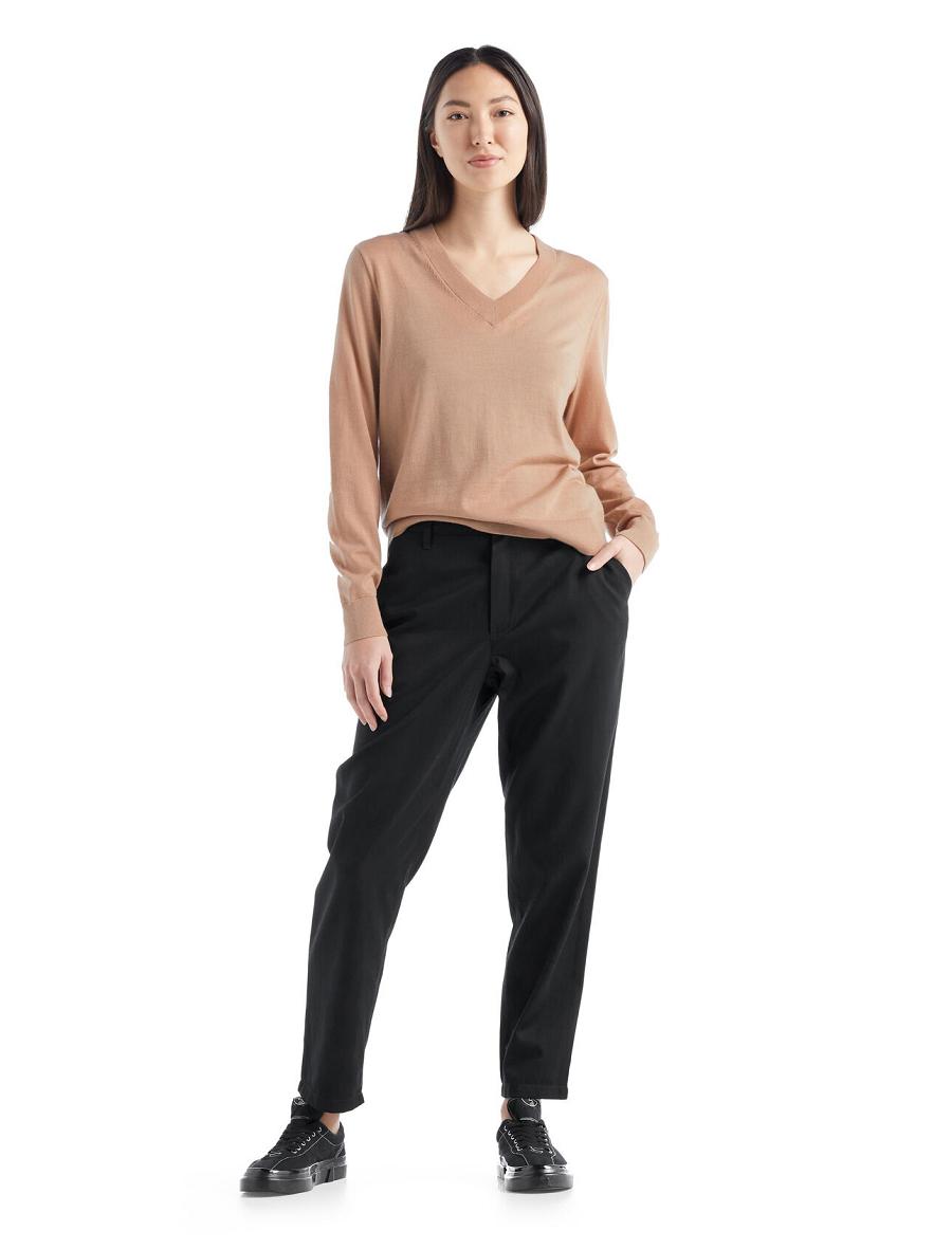 Black Icebreaker Merino Berlin Women's Pants | AU 1514PJJQ